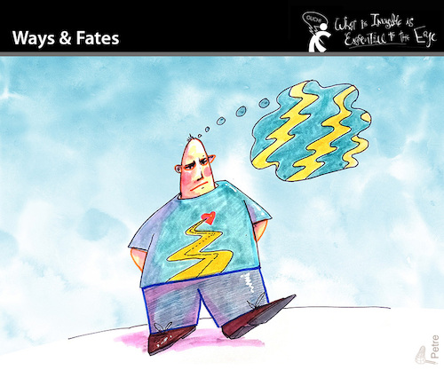 Cartoon: WAYS AND FATES (medium) by PETRE tagged liebe,weg,shicksal,love,way,fate