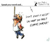 Cartoon: Speak your word and... (small) by PETRE tagged freedom speachless