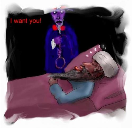 Cartoon: bin Laden dreams (medium) by Hezz tagged dreaming,usama,alptraum