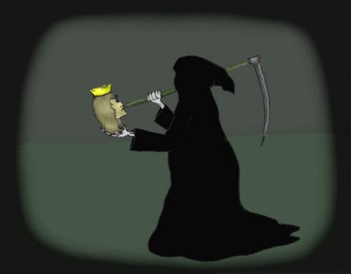 Cartoon: Hamlet (medium) by Hezz tagged to,be,or,not