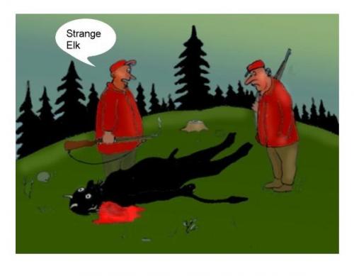 Cartoon: Hunting in Sweden (medium) by Hezz tagged elkhunt,scandinavian,moose
