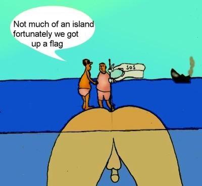 Cartoon: Skeppsbrutna (medium) by Hezz tagged island