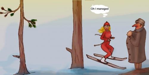 Cartoon: Skiingadventures (medium) by Hezz tagged maniack