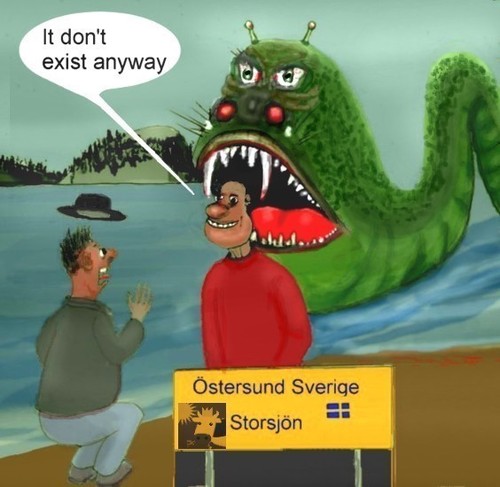 Cartoon: The storsjöcreature. (medium) by Hezz tagged creatures