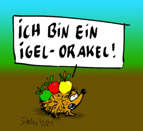 Cartoon: Igel-Orakel (medium) by Matthias Stehr tagged politik,koalitionsverhandlungen,ampel,wahlkampf