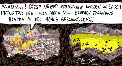 Cartoon: primitiv (medium) by Matthias Stehr tagged kernenergie,politik,atomausstieg