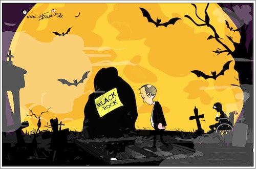 Cartoon: Back to the BlackRock (medium) by Trumix tagged akk,merkel,merz,annegret,kramp,karrenbauer,cdu,wahl,generalsekretärin,späth,akk,merkel,merz,annegret,kramp,karrenbauer,cdu,wahl,generalsekretärin,späth