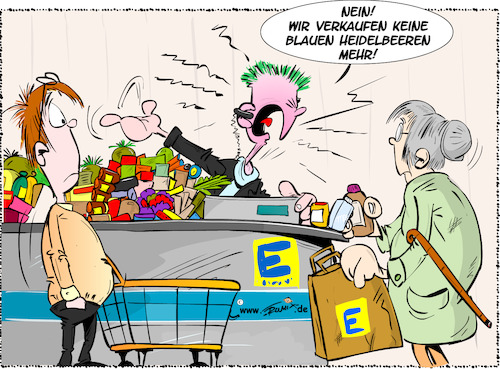 Cartoon: EDEKA Kampagne (medium) by Trumix tagged edeka,partei,blau,anzeige,kampagne