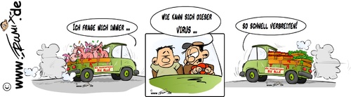 Cartoon: EHEC-Transporter (medium) by Trumix tagged virus,verteilung,trummix,transporter,seuche,panik,hygiene,ehec