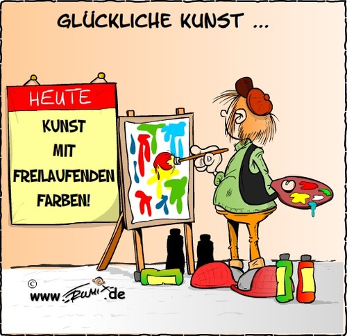 Cartoon: Freilaufende Farben (medium) by Trumix tagged kunst,freiheit,gefährliche,gefahr,angst,terror
