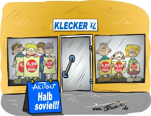 Cartoon: Heute im Angebot ... (medium) by Trumix tagged hartz4,harz4,arbeitsmarkt,schlecker,arbeitslosengeld,mindestlohn