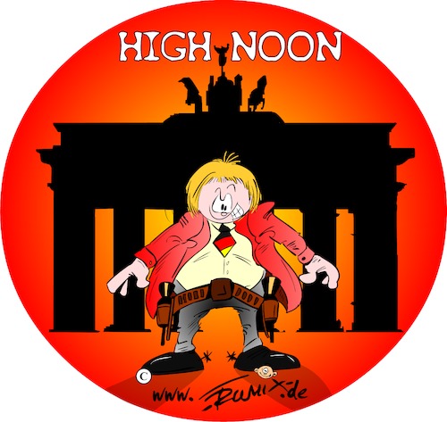 Cartoon: HighNoon in Berlin (medium) by Trumix tagged merkel,schulz,groko,regierung,sondierung,cdu,spd,seehofer,merkel,schulz,groko,regierung,sondierung,cdu,spd,seehofer