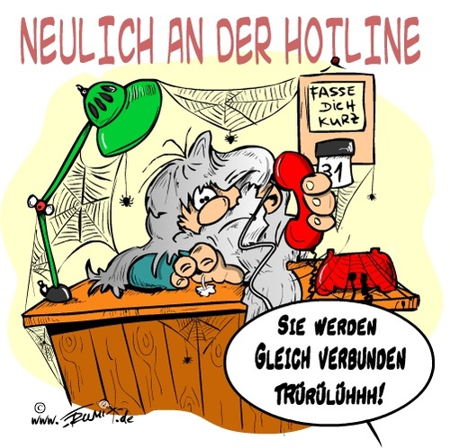 Cartoon: Hotline II (medium) by Trumix tagged callcenter,hotline,service,serviceline,trummix,warteschleife,technik,computer,wirtschaft,kunden,kundenservice,geld