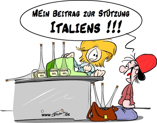 Cartoon: Italien in der Krise (medium) by Trumix tagged alkohol,eurokrise,griechenland,italien,krise,trummix,verantwortung