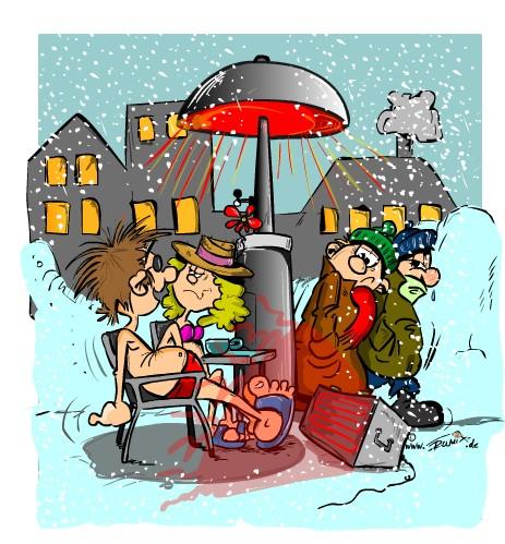 Cartoon: Klimawandel. Na und? (medium) by Trumix tagged trummix,klimagipfel,fopenhage,kopenhagen,weltklimagipfel,erderwärmung,geld,finanzkrise,klimawandel,klima,heizpilz,co2,umwelt,trumix