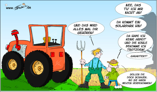 Cartoon: Neue Solarparks braucht das Land (medium) by Trumix tagged solarpark,pvanlagen,bauer,landwirt,nahrung,weizen,solarpark,pvanlagen,bauer,landwirt,nahrung,weizen