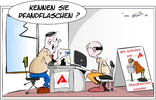 Cartoon: Neulich bei der Arbeitsagentur (medium) by Trumix tagged armut,arbeitsamt,arbeitsagentur,rente,rentner,altersarmut,umschulung,harz4,jobcenter,pfandflaschen,armut,arbeitsamt,arbeitsagentur,rente,rentner,altersarmut,umschulung,harz4,jobcenter