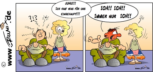 Cartoon: Selbstwertgefühl (medium) by Trumix tagged trummix,selbstwertgefühl,rollentausch,macho,hausmann,emanzipation