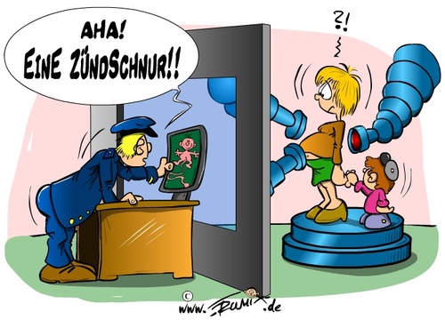 Cartoon: Sicherheitskontrollen (medium) by Trumix tagged fluggesellschaften,nacktscanner,trummix,airlines,sicherheitsmassnahmen,sicherheit,flugzeug,kontrolle,security