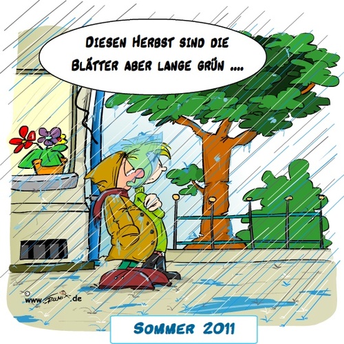 Cartoon: Sommer 2011 (medium) by Trumix tagged 2011,regen,kalt,schal,herbst,sommer,kälte,nass