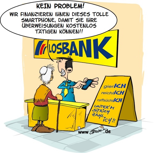 Cartoon: Unterm Strich zähl ich (medium) by Trumix tagged geld,gebühren,postbank,banken,banking,trummix,überweisung,postbank,gebühren,geld,überweisung,trummix,banking,banken