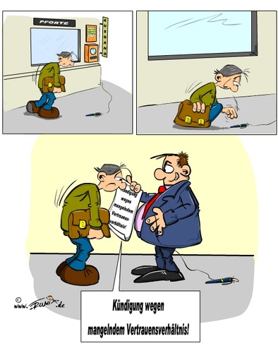 Cartoon: Vertrauensverhältnis (medium) by Trumix tagged zerstörtes,vertrauensverhältnis,maultasche,kündigung,verdachtskündigung