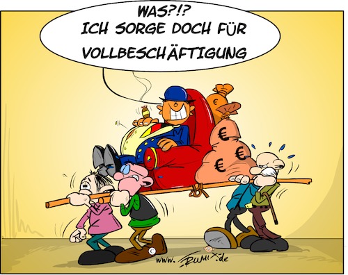 Cartoon: Vollbeschaeftigung (medium) by Trumix tagged vollbeschäftigung,gewinne,abschöpfen,kapital,kleiner,mann,vollbeschäftigung,gewinne,abschöpfen,kapital,kleiner,mann