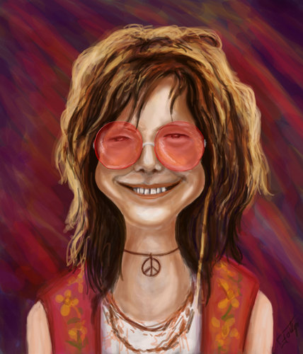 Cartoon: Janis Joplin (medium) by gartoon tagged hippy,rock,singer,blues,caricature