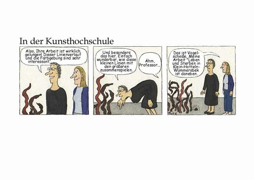 Cartoon: In der Kunsthochschule (medium) by Ines Plate tagged kunst,kunsthochschule,universität,kunstwerk,bildhauerei,professorin,studentin,vogelscheiße