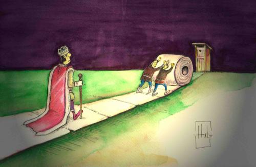Cartoon: king in the toilet (medium) by Hule tagged higiene