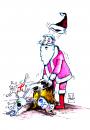 Cartoon: cat in bag (small) by Hule tagged cristmas