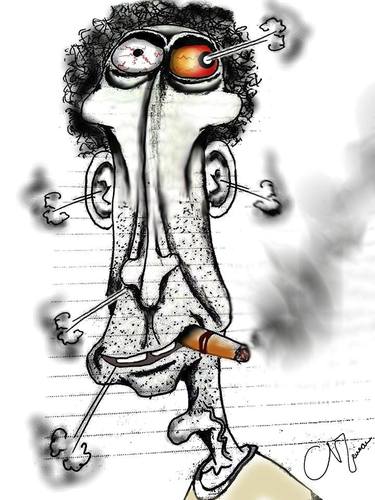 Cartoon: smoke (medium) by dvrnoztnc tagged smoke,caricature,cartoon