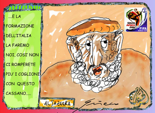 Cartoon: AL JAZEERA (medium) by Grieco tagged grieco,al,jazeera,calcio,rocco,vignette