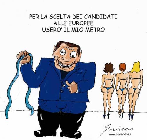Cartoon: IL METRO (medium) by Grieco tagged grieco,berlusconi,candidature,elezioni,europee,veline