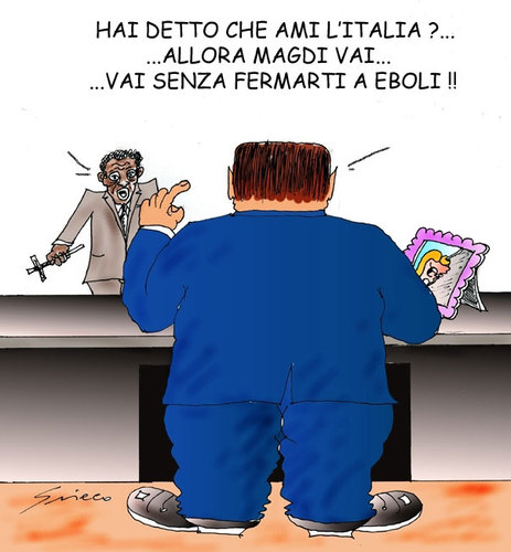 Cartoon: Silvio non si e fermato a Eboli (medium) by Grieco tagged grieco,silvio,berlusconi,eboli,magdi,allam,regionali,elezioni