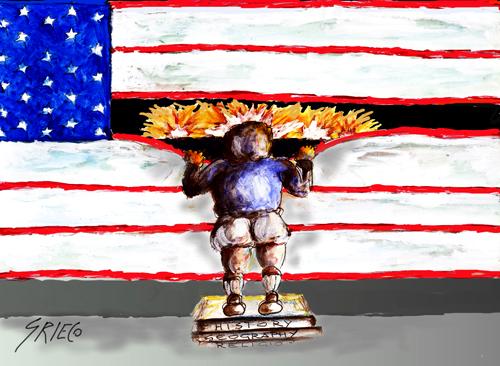 Cartoon: The Flag (medium) by Grieco tagged grieco,america,guerre
