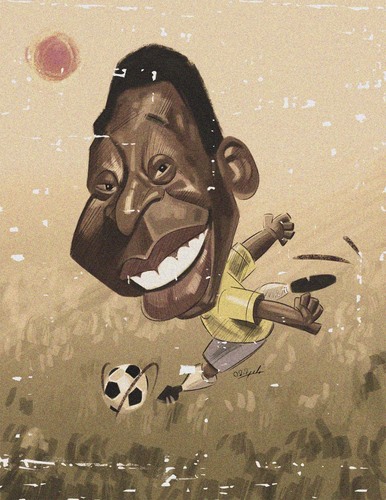 Cartoon: pele (medium) by nader_rahmani tagged pele