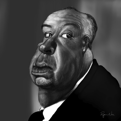 Cartoon: Alfred Hitchcock (medium) by RyanNore tagged alfred,hitchcock,caricature,drawing,ryan,nore