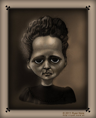 Cartoon: Marie Curie (medium) by RyanNore tagged nore,ryan,drawing,caricature,curie,marie