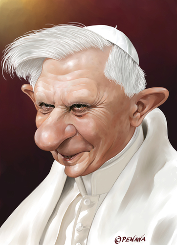 Cartoon: Benedikt XVI (medium) by penava tagged karikatur,caricature,benedict,benedikt,papst,pope,katholisch,catholic,karikatur,karikaturen,papst,benedikt xvi,kirche,glaube,religion,benedikt,xvi
