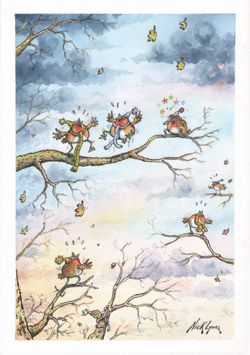 Cartoon: Singing Robins (medium) by Nick Lyons tagged robin,birds,cartoon,by,cartoonist,nick,lyons