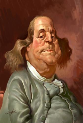 Cartoon: Benjamin Franklin (medium) by Amir Taqi tagged benjamin,franklin