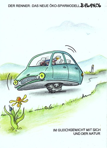 Cartoon: balance (medium) by Petra Kaster tagged autos,natur,ölkologie,umweltschutz,verkehr,benzin,ökoautos,treibstoff,autos,natur,ölkologie,umweltschutz,verkehr,benzin,ökoautos,treibstoff