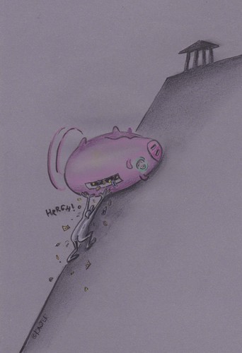 Cartoon: sausyphus (medium) by Petra Kaster tagged griechenland,verschuldung,eurokrise,sparprogramm