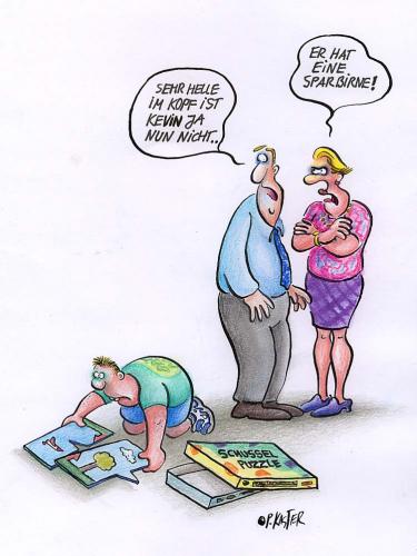 Cartoon: sparbirne (medium) by Petra Kaster tagged klimawandel,energien,umweltfreundliche,ökologie,iq,inteligenztest,puzzle,glühbirne,enrgiesparen