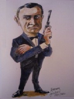 Cartoon: James Bond Sean Connery (medium) by jjjerk tagged james,bond,cartoon,caricature,actor,film,spy,gun,tuxedo