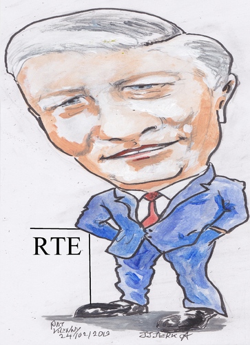 Cartoon: Pat kenny (medium) by jjjerk tagged pat,kenny,rte,cartoon,caricature,broadcaster,famous,people,tie,red,blue,irish,ireland