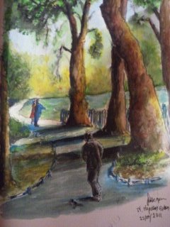 Cartoon: Saint  Stephens Green Dublin (medium) by jjjerk tagged green,walk,park,trees,irish,ireland,caricature,cartoon,dublin