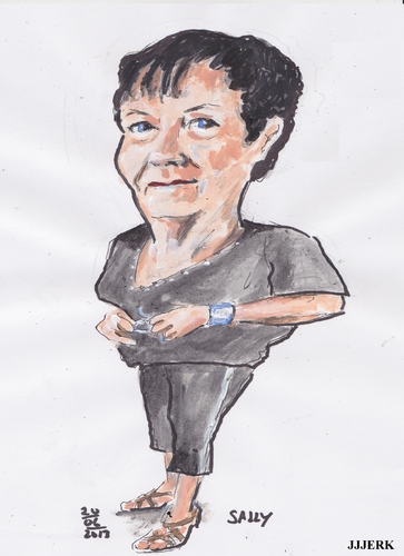 Cartoon: Sally (medium) by jjjerk tagged sally,cartoon,caricature,artist,irish,ireland,painter,famous