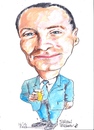 Cartoon: Brian (small) by jjjerk tagged brian,diublin,ireland,irish,cartoon,caricature,portrait,blue,glass,orange,famous